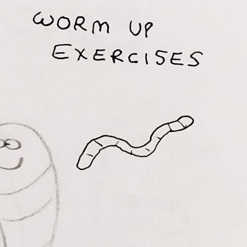 Worm up exercises. A segmented worm.